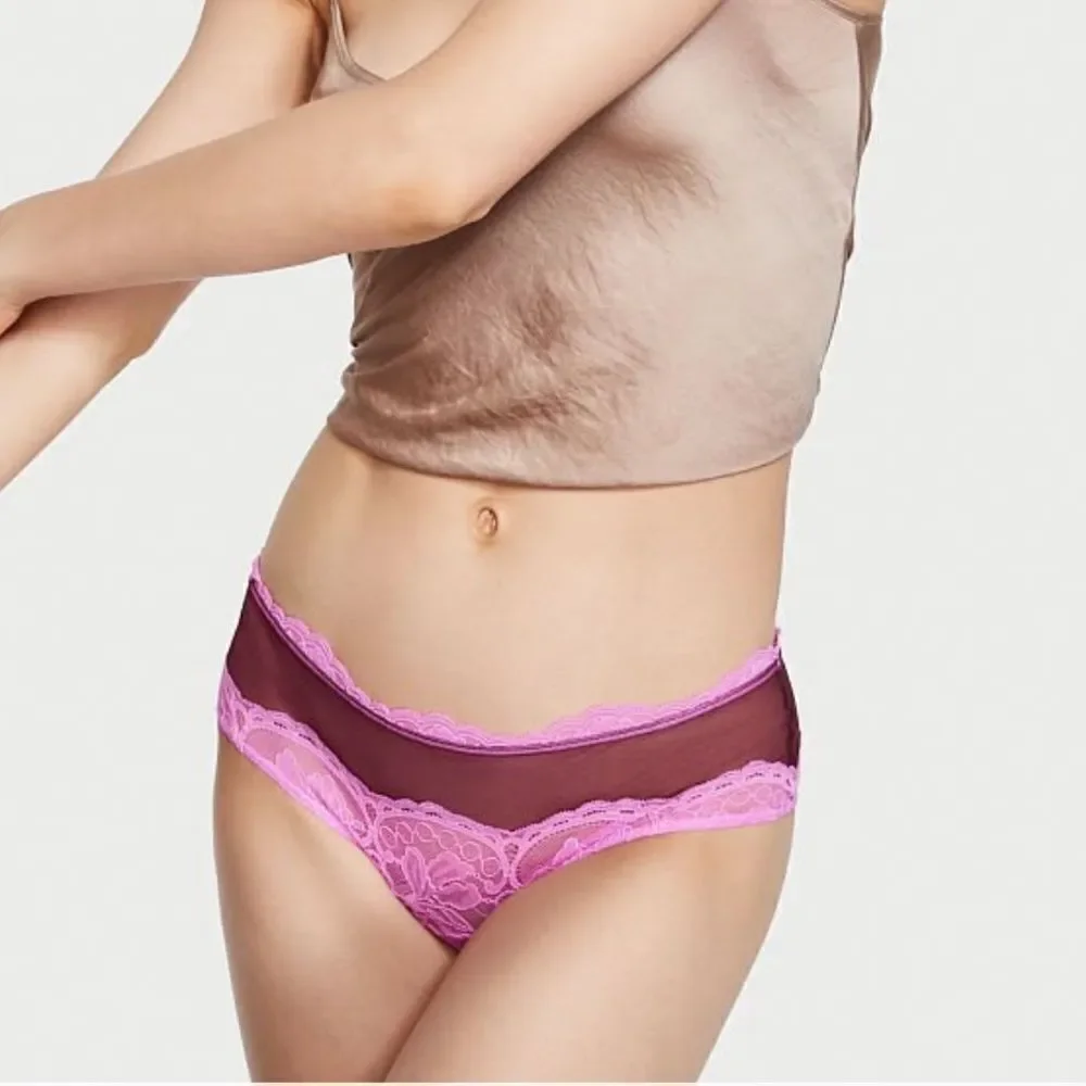 Victorias Secret Very Sexy Lace & Mesh Cheeky Panty Berry Gelato Mix Medium